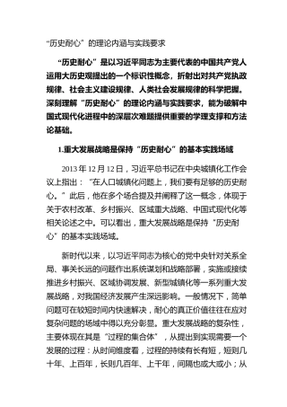 “历史耐心”的理论内涵与实践要求