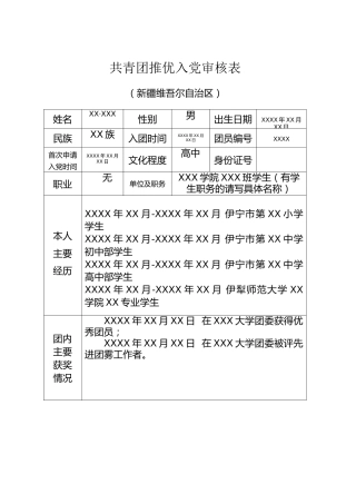 2.1-共青团推优入党审核表