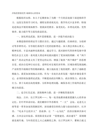 淬炼思想强党性 砥砺初心担使命