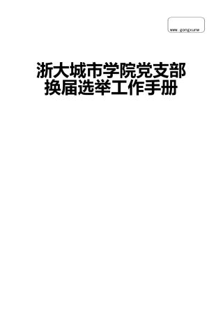 高校党支部换届选举工作手册