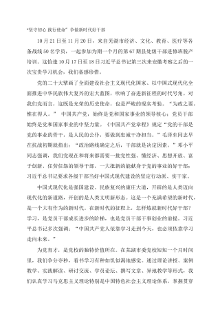 “坚守初心 践行使命”争做新时代好干部
