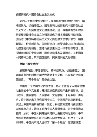 发展新时代中国特色社会主义文化