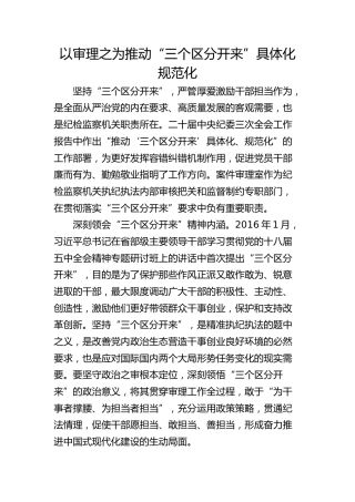 以审理之为推动“三个区分开来”具体化规范化