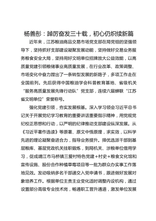 党建经验发言：踔厉奋发三十载，初心仍炽续新篇