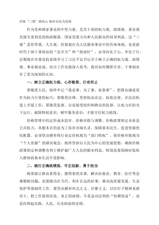 淬炼“三观”践初心  稳价安民为发展
