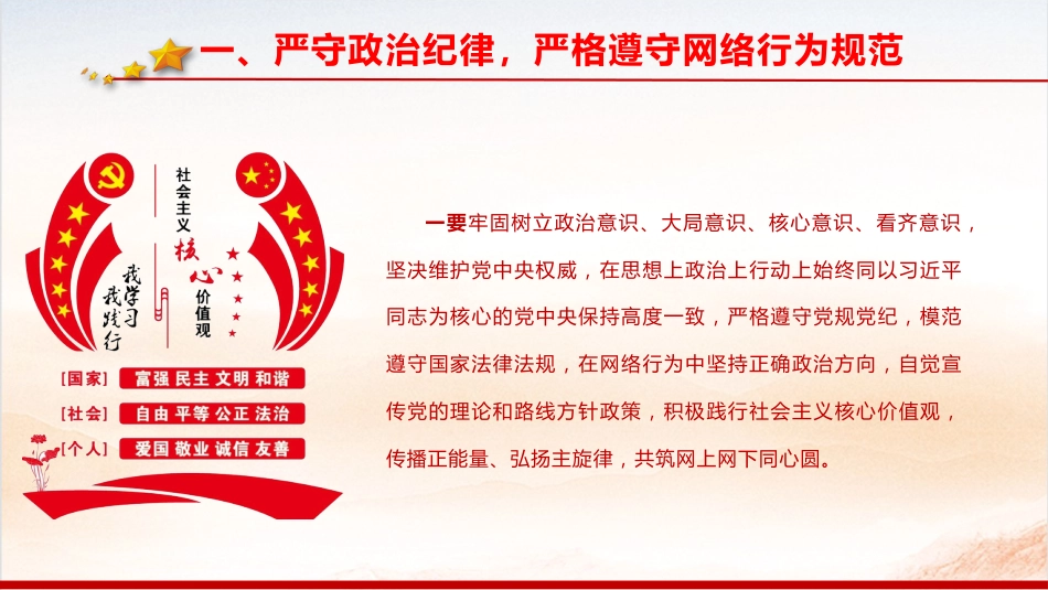 《党员网络行为规定》学习党课ppt+讲稿(3900字,30张)_第6页