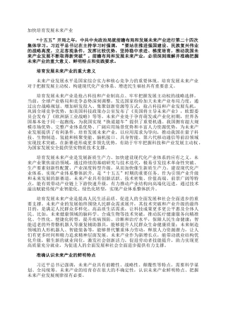 加快培育发展未来产业