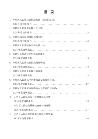 （10篇）2025年法院述职述廉述德述法述学报告合集