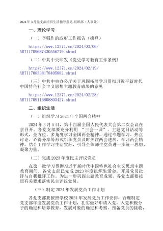 2024年3月党支部组织生活指导意见-组织部（人事处）
