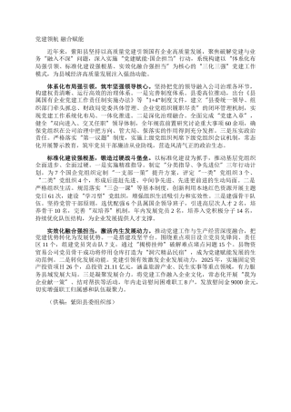 党建领航  融合赋能