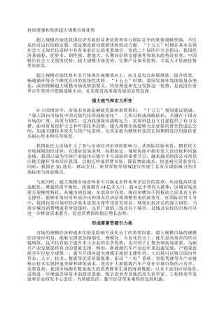 持续增强和发挥超大规模市场优势