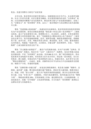 乾县：党建引领聚合力特色产业促发展