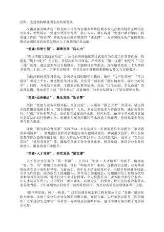 汉阴：党建领航赋能国企高质量发展