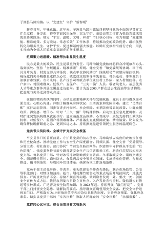 子洲县马蹄沟镇：以“党建红”守护“新春暖”