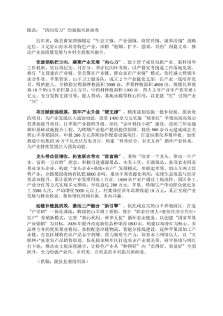 陇县：“四向发力”绘就振兴新画卷