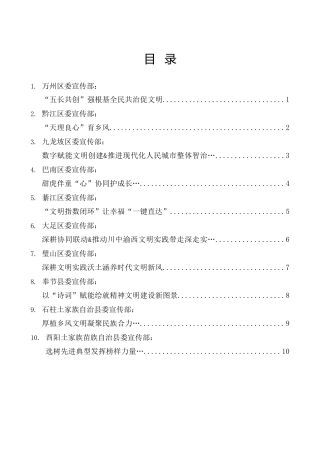 （10篇）重庆市文明办主任会议发言材料合集