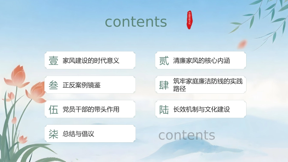 党课PPT:弘扬清廉家风 筑牢廉洁防线_第2页