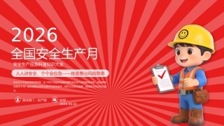 安全生产应急科普知识大全PPT红色创意安全生产月安全科普课件