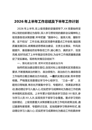 2026年上半年工作总结及下半年工作计划_1