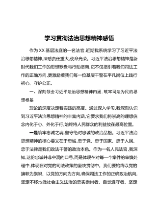 学习贯彻法治思想精神感悟