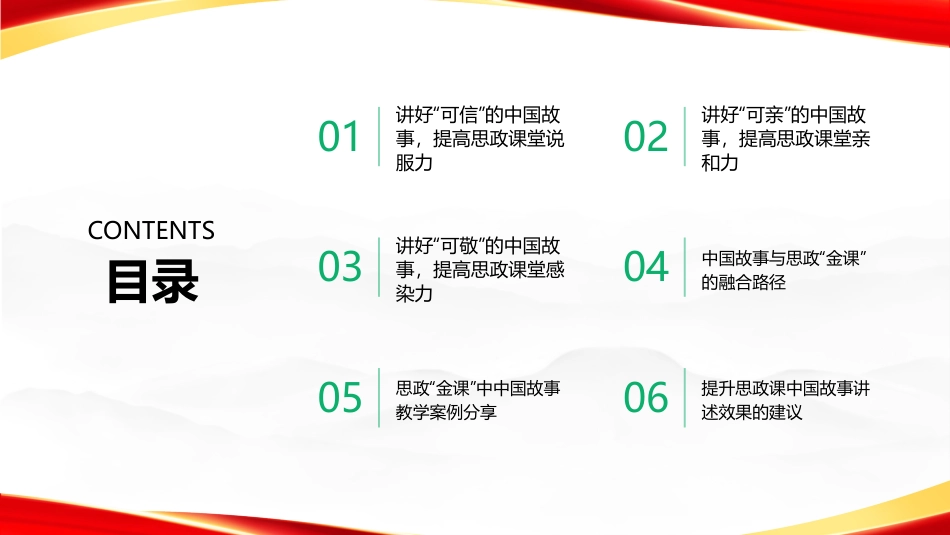 PPT：讲好可信、可亲、可敬的中国故事，打造鲜活生动的思政金课_第2页