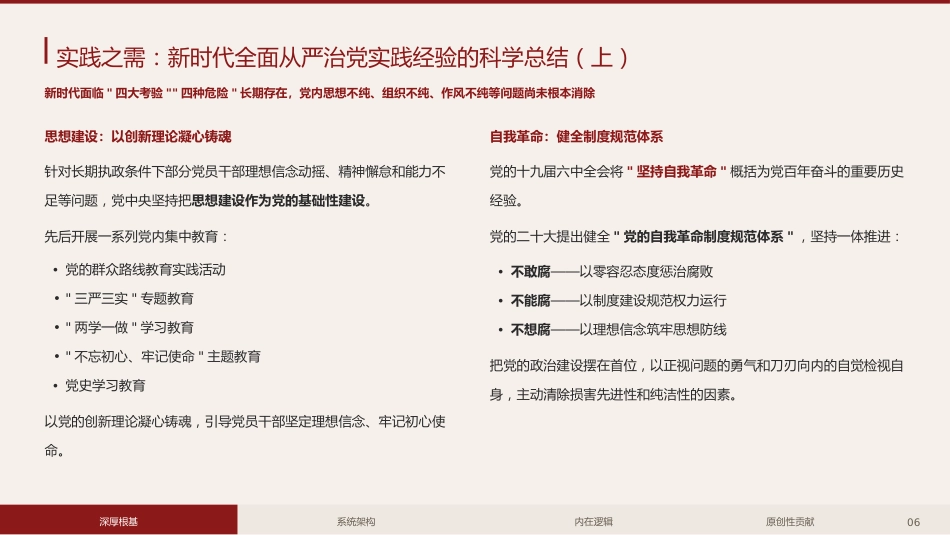 党课ppt+讲稿:“十四个坚持”,习近平党建思想的体系化建构与学理性阐释(13000字,25张)_第6页
