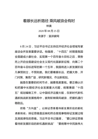 林奥：着眼长远析路径乘风破浪会有时