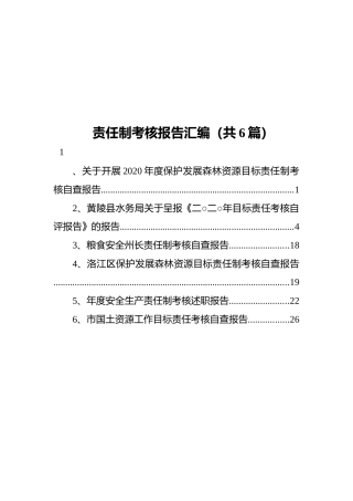 责任制考核报告汇编（共6篇）