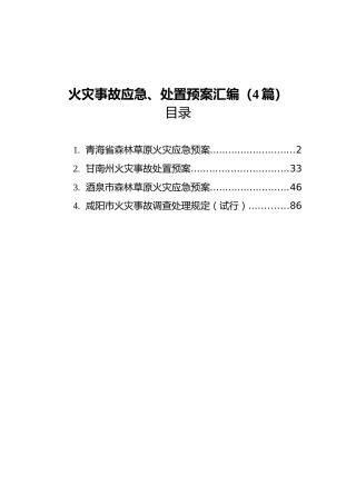 火灾事故应急、处置预案汇编（4篇）