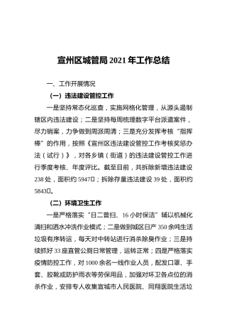 城管局2021年工作总结（20211110）