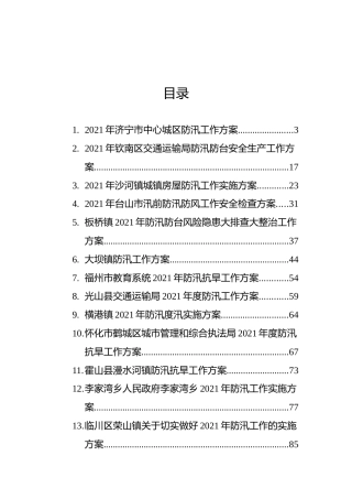 政府防汛工作汇编（15篇）