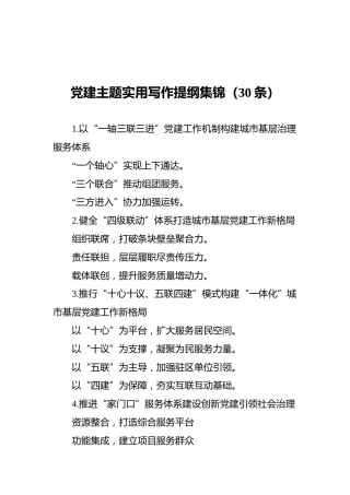 党建主题实用写作提纲集锦（30条）