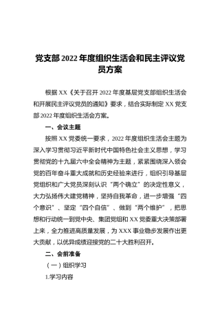 党支部2022年方案