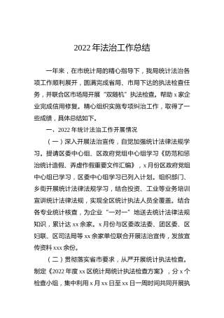 2022年法治工作总结1