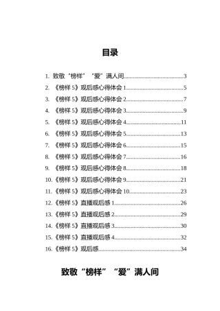 《榜样5》观后感汇编16篇