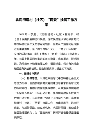 （社区）“两委”换届工作方案