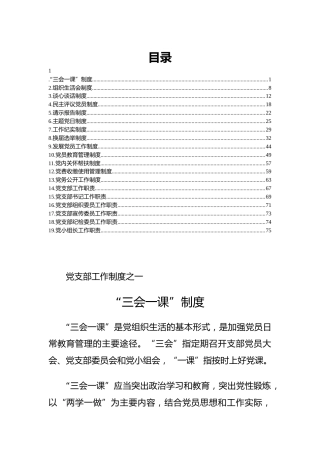 党支部工作制度汇编（19篇）
