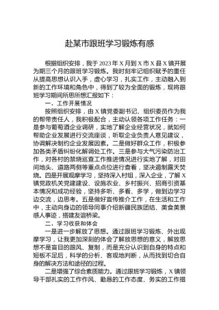 赴某市跟班学习锻炼有感