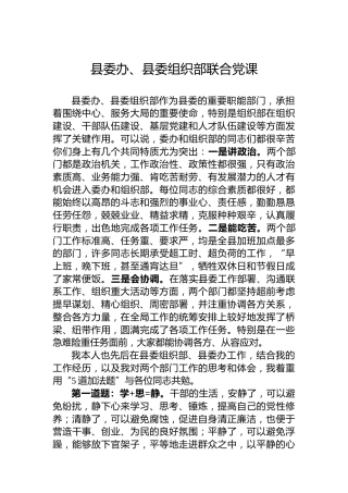 县委办、县委组织部联合党课