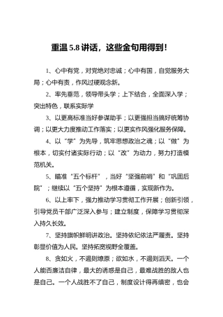 重温5.8讲话，这些金句用得到！