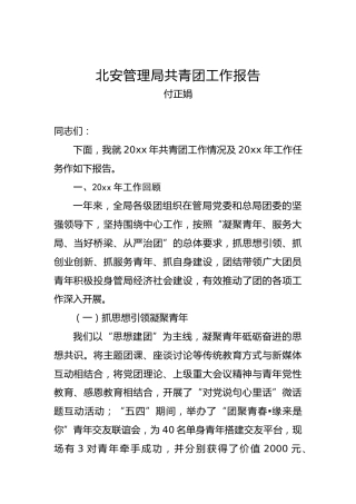 付正娟：在全局共青团工作会议上的讲话
