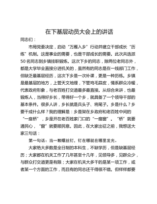在下基层动员大会上的讲话_1