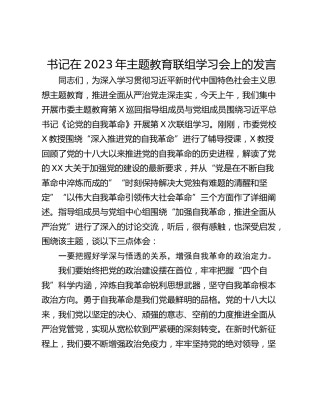 书记在2023年主题教育联组学习会上的发言