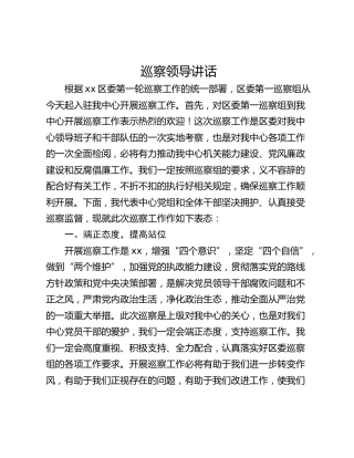 巡察领导讲话