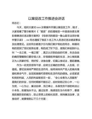 以案促改工作推进会讲话