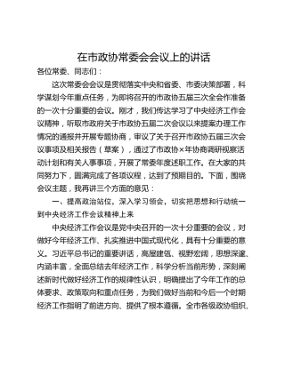在市政协常委会会议上的讲话_1