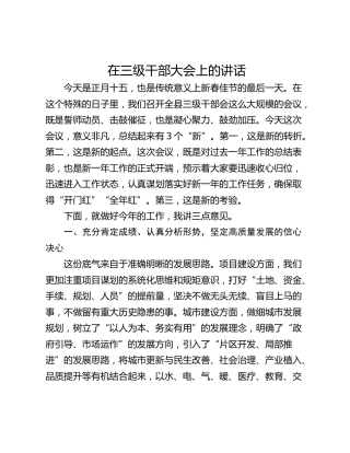 在三级干部大会上的讲话_1