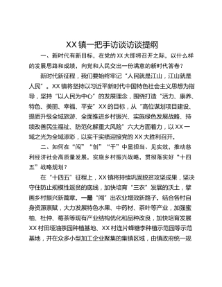 XX镇一把手访谈访谈提纲