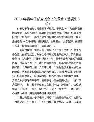 2024年青年干部座谈会上的发言（选调生） (2)