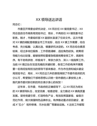 XX领导送达讲话